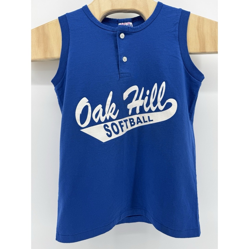 Vintage 90s Eagle USA Oak Hill Softball Jersey Size S Single Stitch Made in USA‎